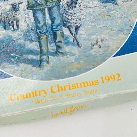Lowell Davis Sheep COUNTRY CHRISTMAS 1992 Collector Plate Born On a Starry Night - Picture 4 of 8